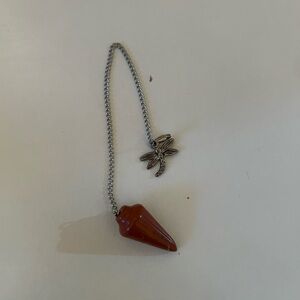 NEW handmade small shop orange crystal dragonfly pendulum